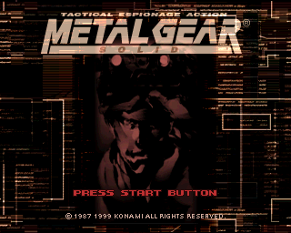 Metal Gear Solid title screen for Playstation
